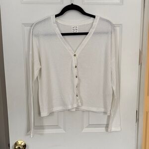 White Button-Up Cardigan